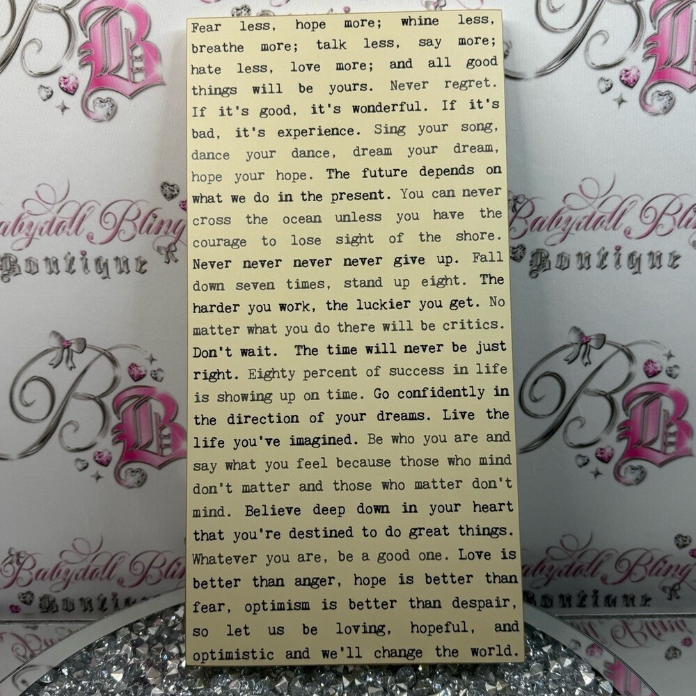 Inspirational Quote Wooden Sign - Neutral Typography